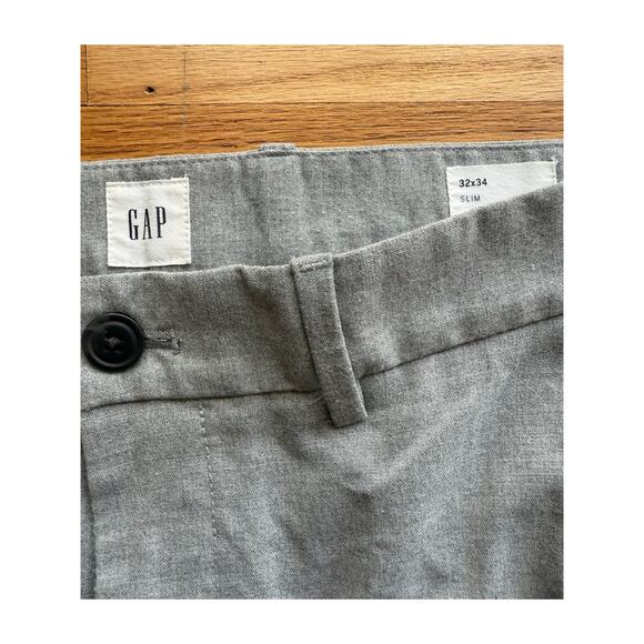 GAP Men's Gray Slim Fit Trouser Dress Pants Size 32 x 34 Career Office Work - Picture 3 of 8